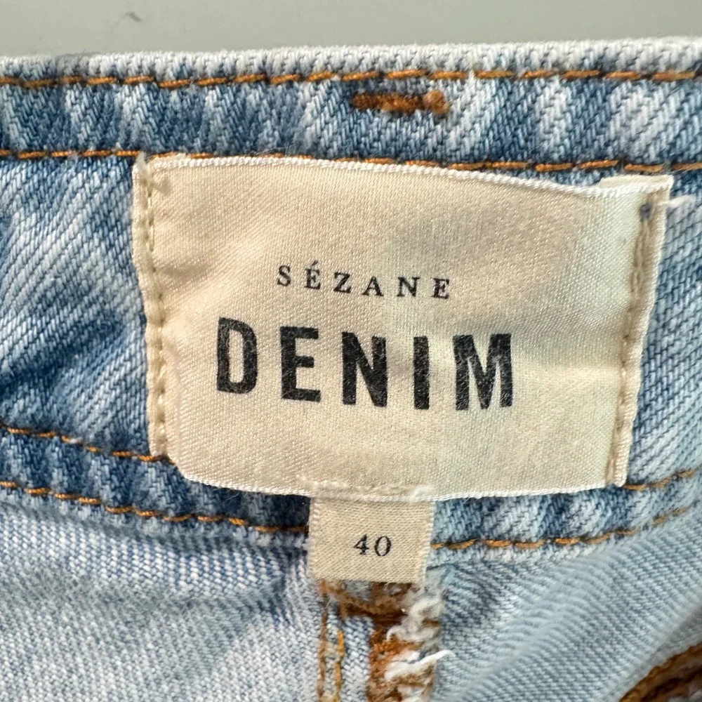 Sezane Denim Light Wash High Waisted Straight Leg Jeans Blue Size 40 FR 8 US